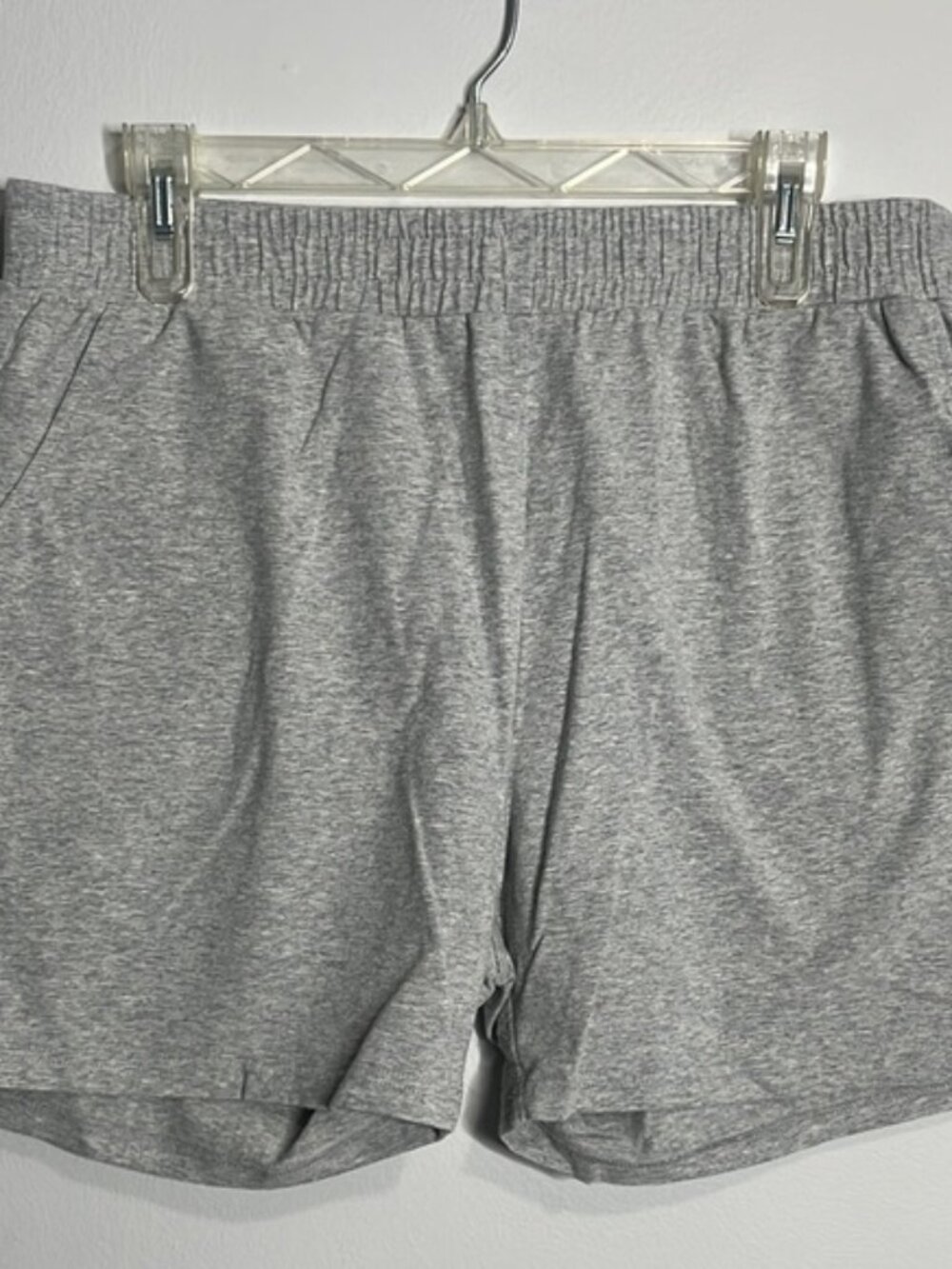 Heather Gray Athletic Shorts with Stretchy Fabric